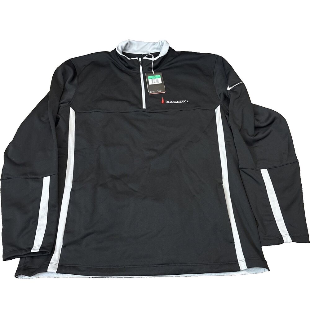 Nike Golf Sweater Mens XL Black 1/4 Zip Long Sleeve Pullover - CO Logo